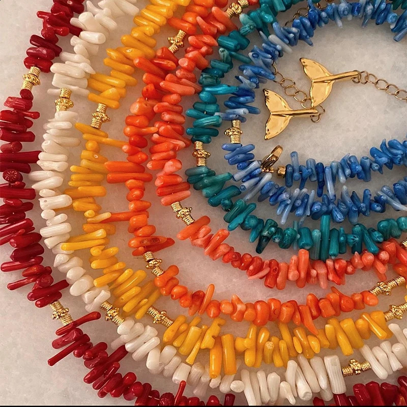 Color Irregular Natural Chip Necklace Womens Fashion Handmade Jewelry Short Necklace Birthday Gift 241018