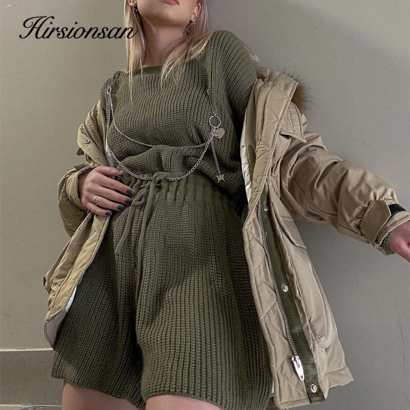 Hirsionsan O Neck Women Jumpsuit Long Sleeve High Knitted Playsuit 2023 Autumn New Tied Waist Hollow Out Female Sweater
