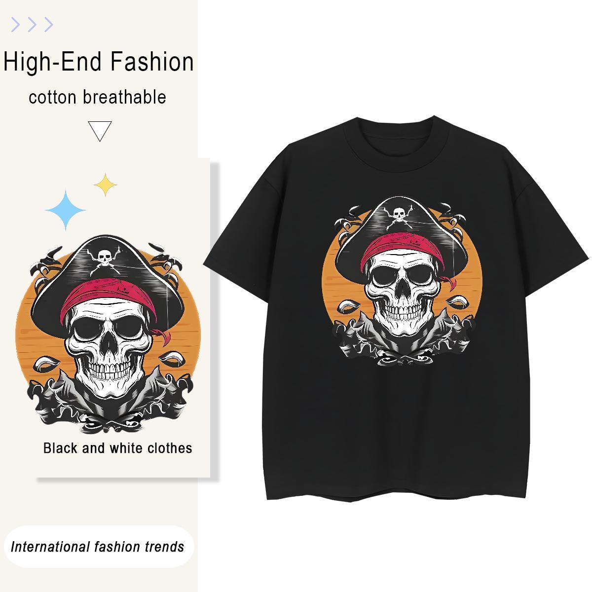 Custom Woman T Shirts 230g Pure Cotton Short sleeve Soft Home Outdoor pirate Unisex Tshirts Comfortable Customized Tops Tees