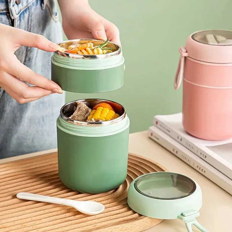Bento Boxes 530ml/710ml Food Thermal Jar Insulated Soup Cup Thermos Containers Stainless Steel Lunch Box Thermo Keep Hot for School Children S2410185