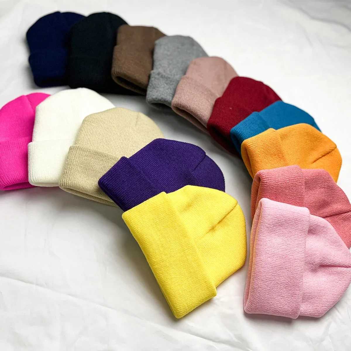 Parent-child Newborn Kids Adult Hat Winter Knitted Beanie Mother Kids Hat Girls Solid Crochet Bonnet Cap Infantil Wool Skullies LX241018