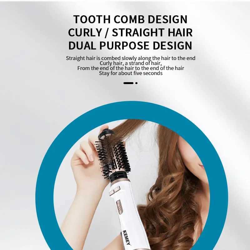 Kemei KM-8020 Adjustable Multifunctional Electric Hair Dryer Curling Comb Temperature Rapid Heating Seche Cheveux Professional Edition W241018