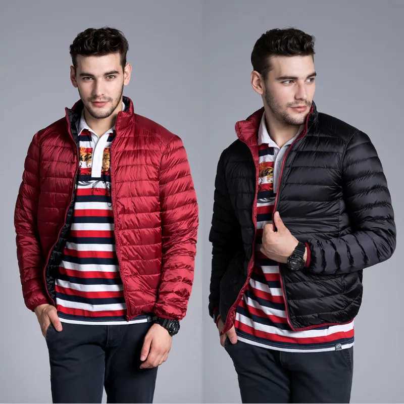 2023 Autumn Winter Men Down Jacket White Duck Ultra Light Down Coats Parkas Male Short Bigsize Outwear Double Coat 3XL AB895 LX241018