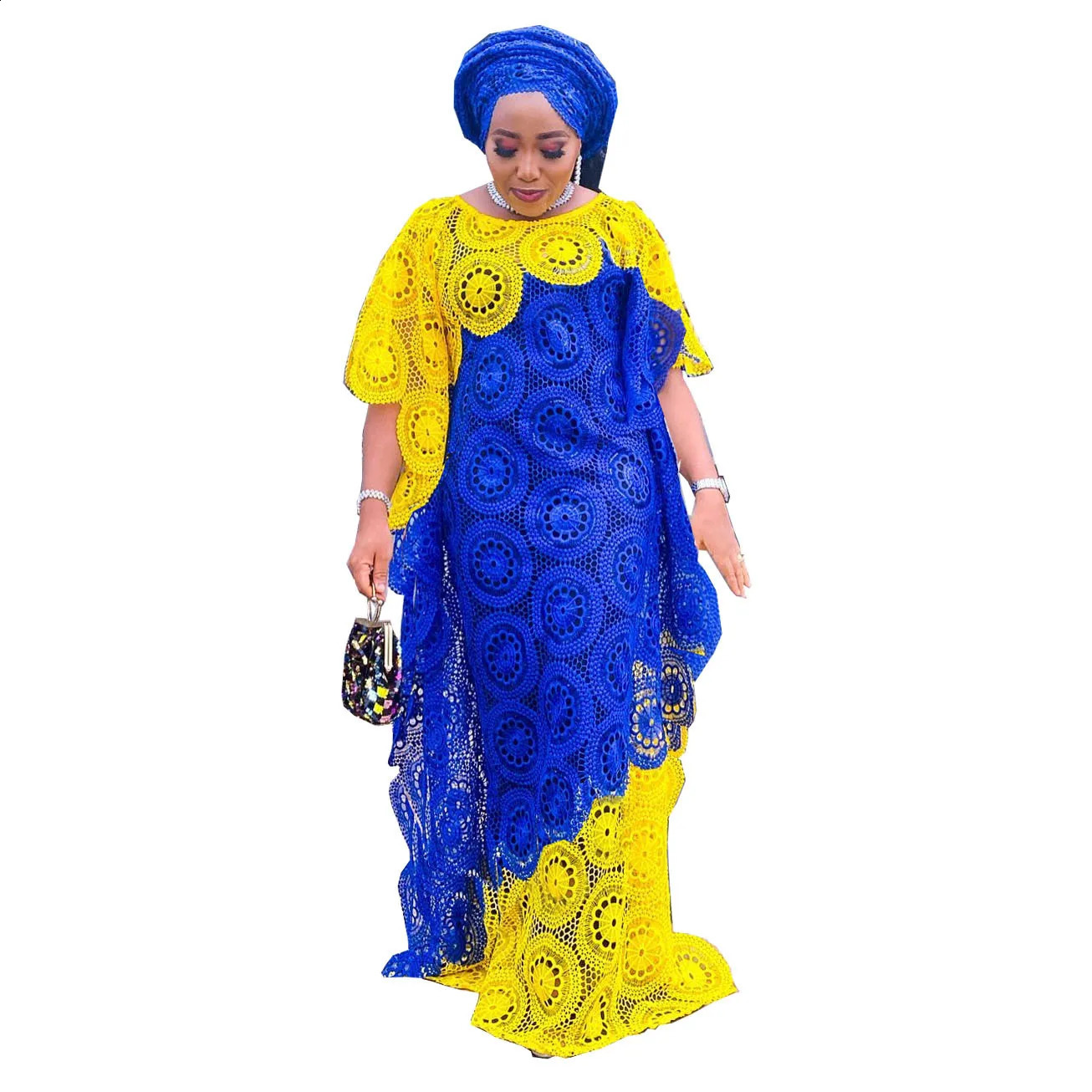 African Party Womens Elegant Lace African Clothing Muslim Fashion Abayas Dashiki Robe Kaftan Long Maxi Dress 241017