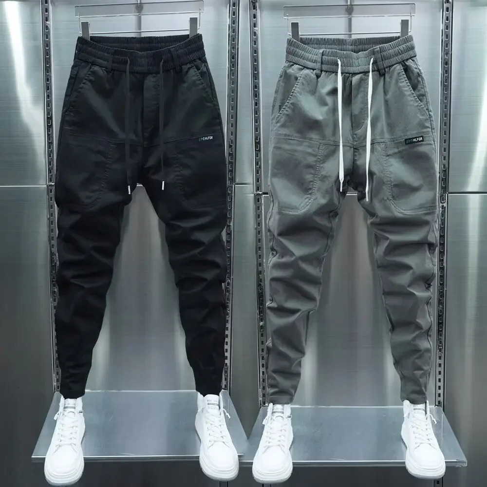 Style Mens Spring Trendy Loosefit Korean Version Versatile Harem Sweatpants Casual Pants Ninepoints Cut 241018