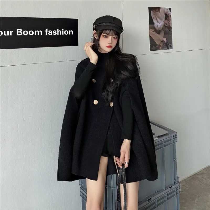 Autumn Winter Plus Size Women Coat Woolen Cloth Cloak Loose Overcoat Female High Quality 2022 Manteau Femme Hiver OversizeX241009