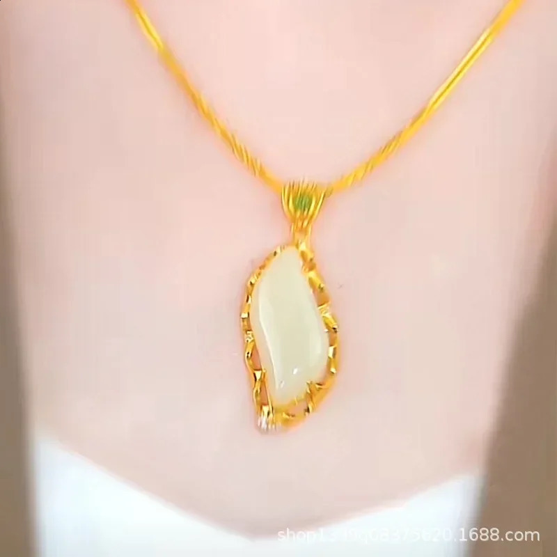 natural agate stone jade bead pendant necklace charm jewelry carving amulet mens accessories wholesale 241017