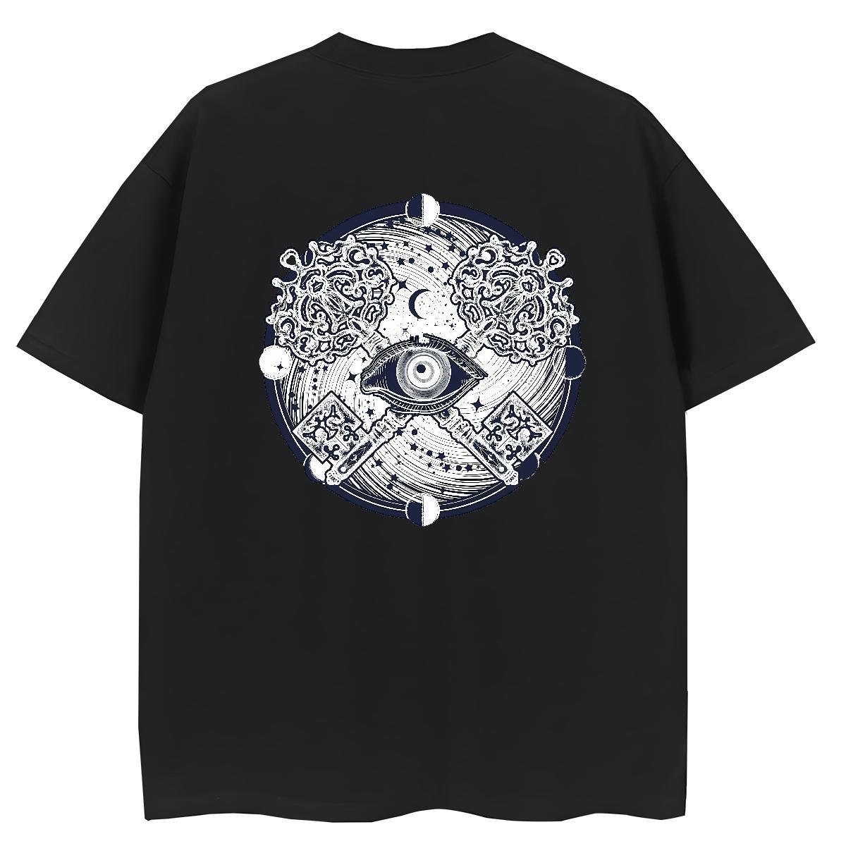 2024 Designer T-Shirts for Women 230g 100% Cotton Round Neck Short Sleeve Casual eye of the devil Couples T Shirts Loose fit Custom Print Oversized To