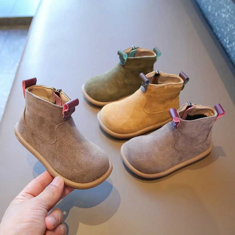 Boots Autumn and Winter Baby Boys and Girls Boots Oxford Suede Childrens Casual Shoes Outdoor Non slip Baby Shoes Plush Childrens Ankle Boots H241018