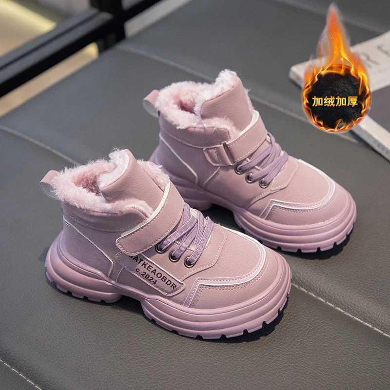 Boots Winter childrens snow boots thickened velvet childrens casual cotton shoes waterproof lightweight top-level boys and girls cotton boots H241018