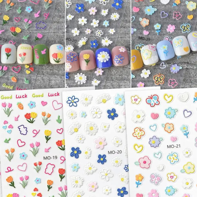 1~20PCS Nail Stickers Flowers Durable Fit Small Volume Small Fashionable And Beautiful Beauty And Health Sticker Love 241017