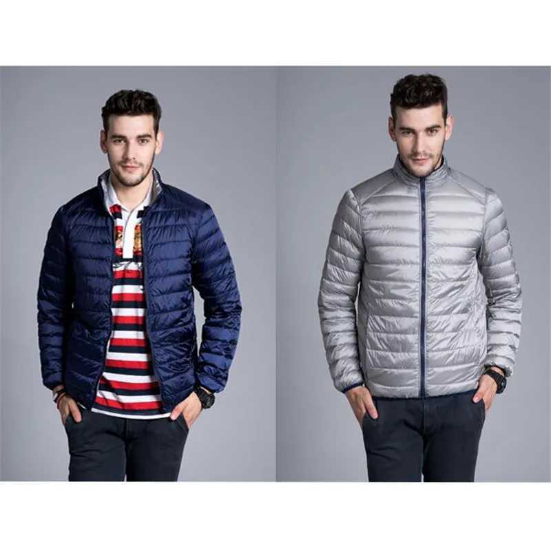 2023 Autumn Winter Men Down Jacket White Duck Ultra Light Down Coats Parkas Male Short Bigsize Outwear Double Coat 3XL AB895 LX241018