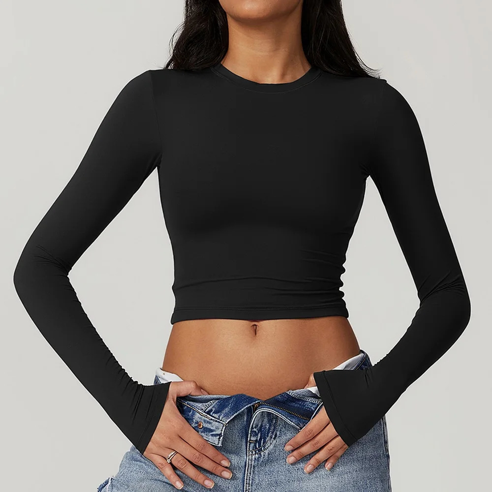 Cloud Hide Super Sexy Girls Yoga Shirts Running Long Sleeve Blouse Workout Sports Gym Top Women TShirt Fitness Shirt 241018