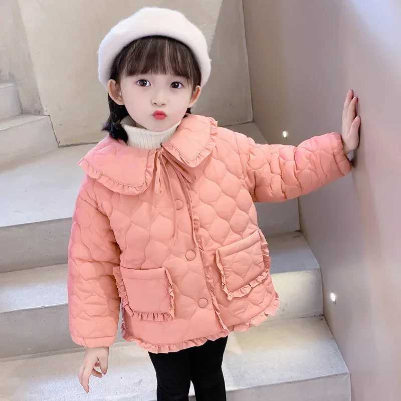 Womens outerwear jacket cotton jacket black warm thick velvet winter snow clothing windproof childrens clothing M241018