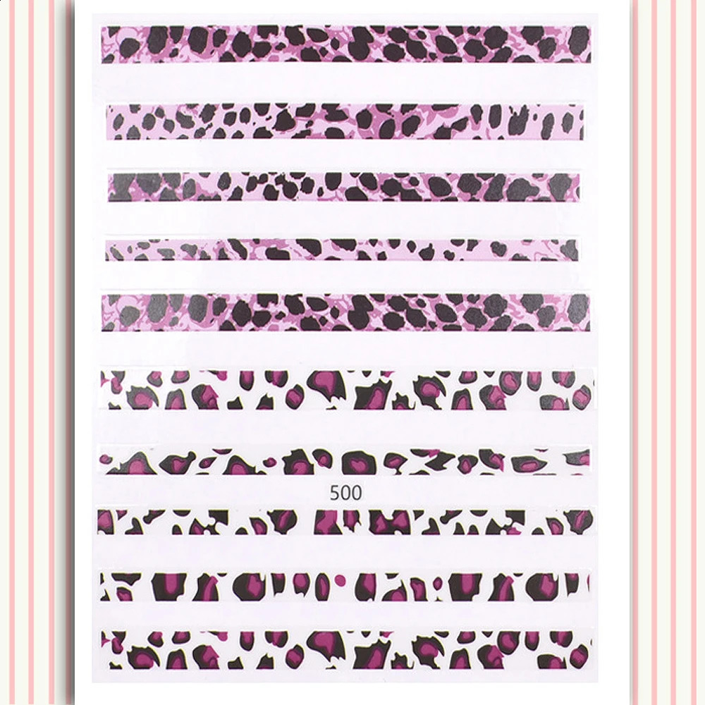 10PCS Animal Zebra Nail Art Sticker Cheetah Black And White Nail Art Decorative Decal 3D Adhesive Animal Fur Wolf Nail Slider 241017