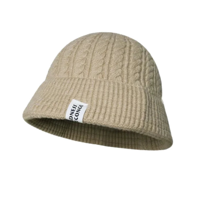 Men Winter Bucket Hats Soft Plush Warm Fisherman Hat Casual Outdoor Wool Cable Knit Foldable Panama Hat 241007