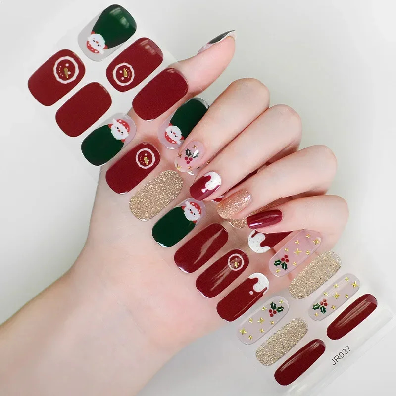 Christmas UV gel Nail Enhancer Semi curing Po Nail Sticker UV Semi baking Nail Enhancer 241017