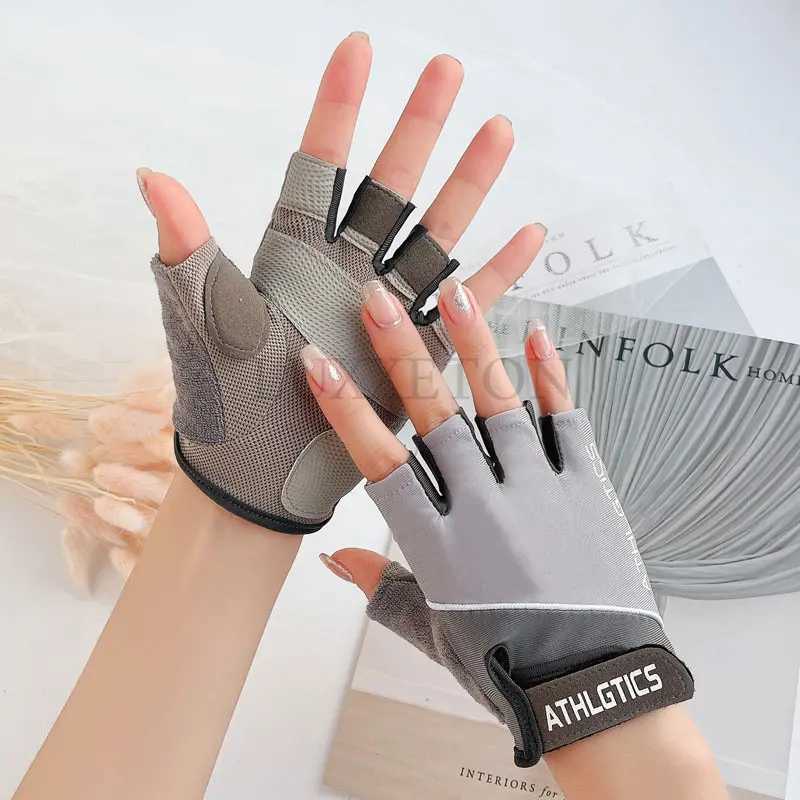 Gym Fitness Half Finger Gloves Bicycle Gloves Mens Construction Sports Gloves Anti slip Training Exercise Yoga Bicycle GlovesW241018