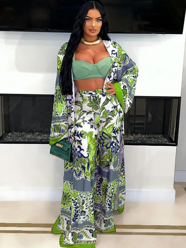 2 Piece Women Sets Arrival Summer Autumn Matching Sets Print Two Pieces Sets Tops And Pants Suits Outfits Clothing 241009