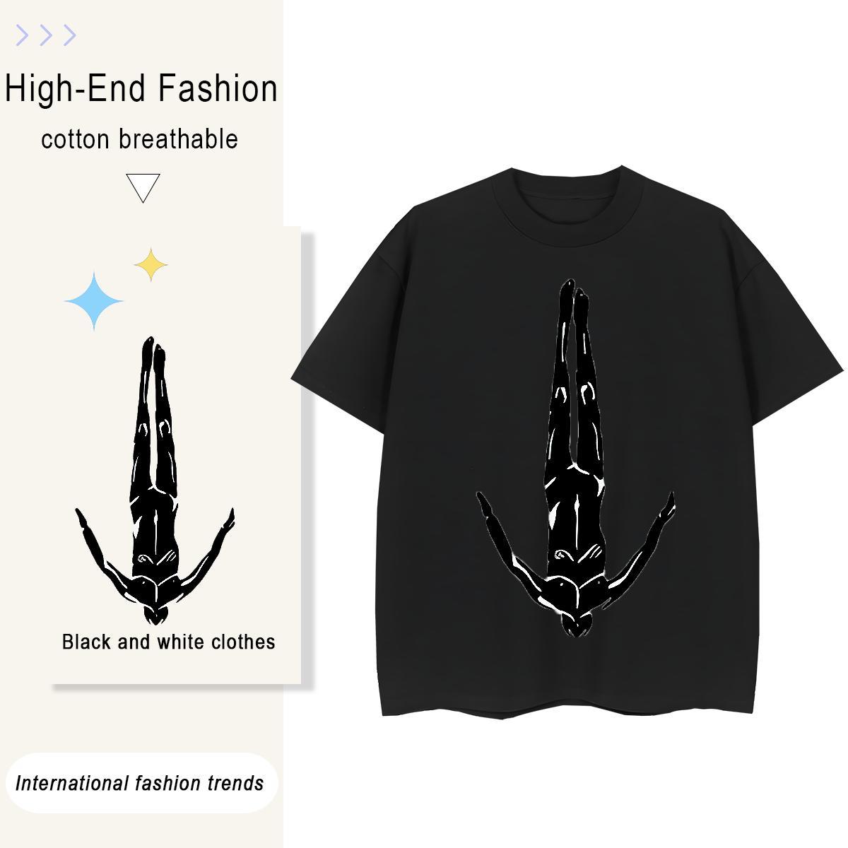 Classic Womens T Shirts 230g 100% Cotton Breathable Soft Outdoor character Lady T shirt Nice Cartoon Print Tees
