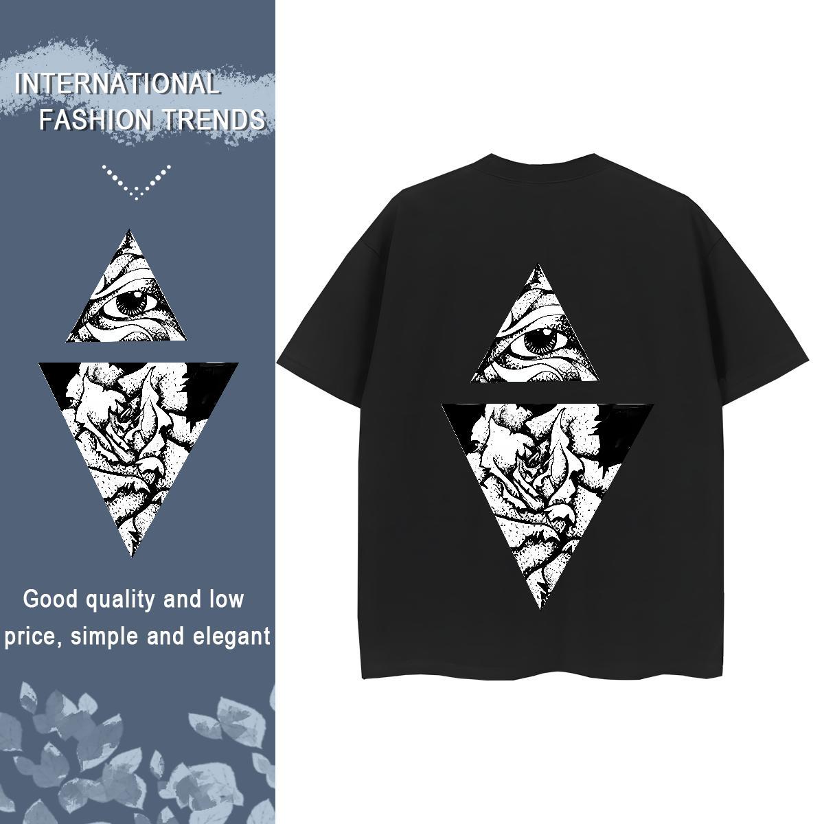 DIY Women T Shirts 230g 100% Cotton Crew Neck Casual Daily Wear eye of the devil Couples T Shirts 5A Oversized Tees Shirts