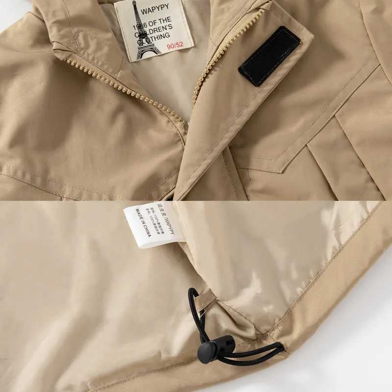 Childrens Hoodie Autumn Clothing Boys Casual V-neck Windproof Childrens Zipper Baby Hoodie Solid Color Hard Shell M241018
