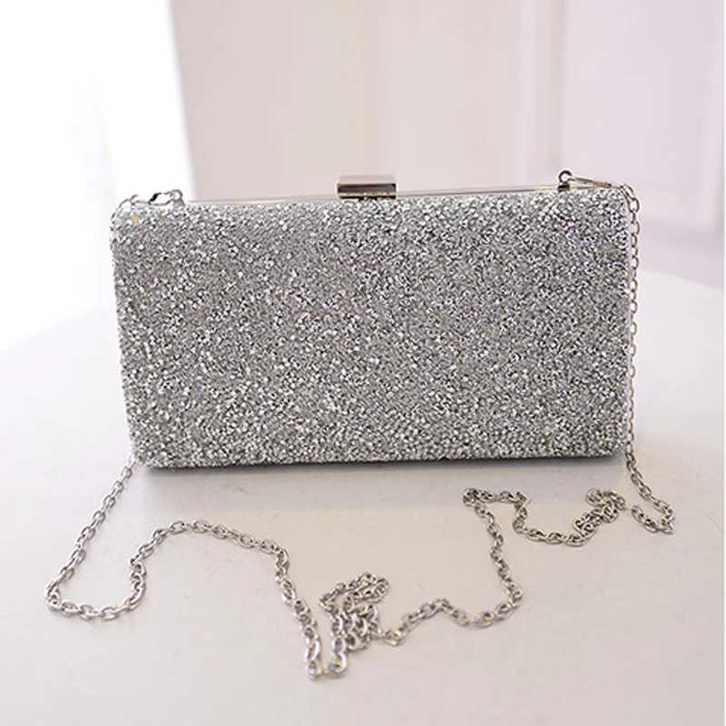 Silver Diamond Shoulder Bag Sparkling Evening Wallet Luxury Designer Clutch Party Handbag Womens Wedding Handbag Z241018 - view 3