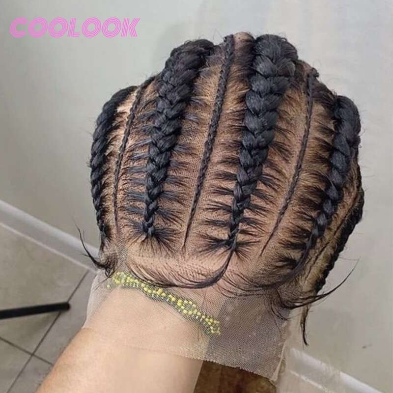 36" Full Lace Front Wig Cornrow Braided Wigs Knotless Box Braid Wigs With Baby Hair Synthetic Braids Lace Frontal Wigs For Women