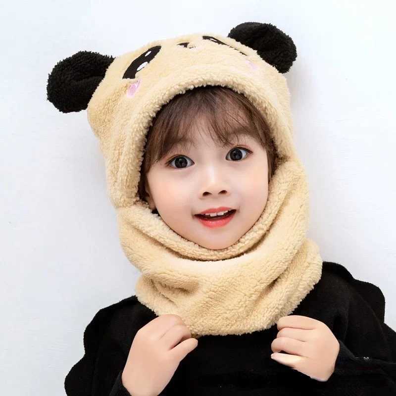 Hat for Girls Boys Scarf Thicken Cap Newborn Photography Baby Stuff Winter Children hat Plus Fleece Kids Caps 1-10Years LX241018