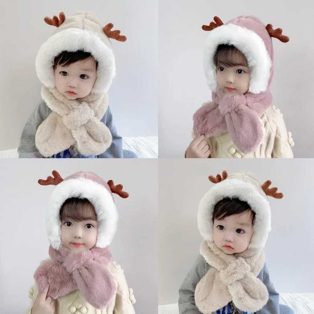 Baby Winter Warm Hat Scarf Girls Boys Winter Hat Earflap Hoodie Scarf Children Winter Thicken Ear Hat for Infant Baby Accessory LX241018