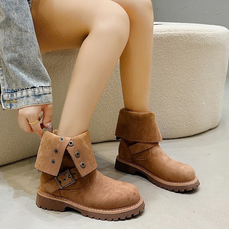 Milard Martin Boots Women's 2024 Autumn/Winter New Collection, No Knee, Two Wear Western Short Boots, Mid Barrel Motorcycle Boots