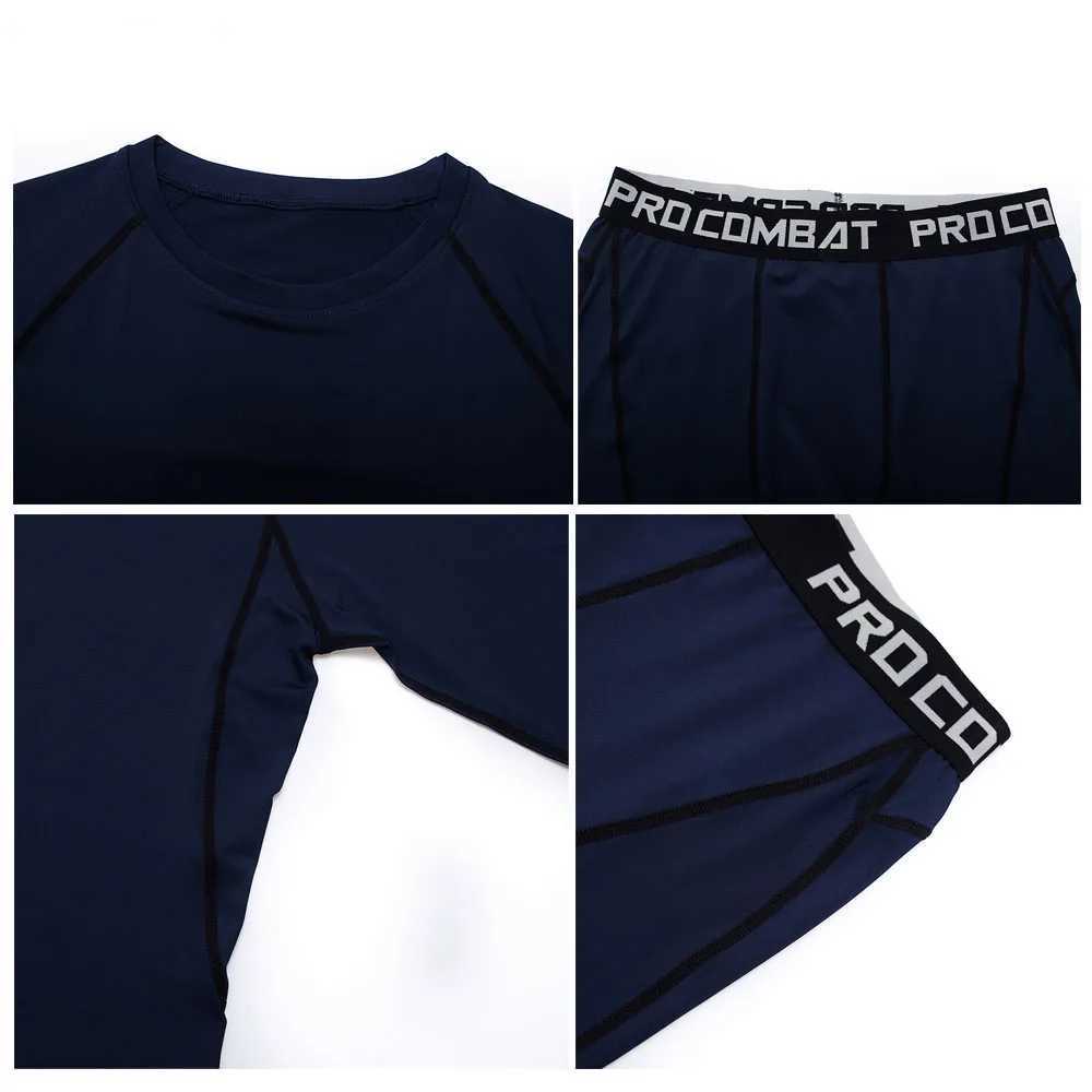 Men's Thermal Underwear Mens Compression Running Set Fitness Tight Fast Drying Sport Thermal Underwear Training Jogging Top Gym Sportswear Set Y2