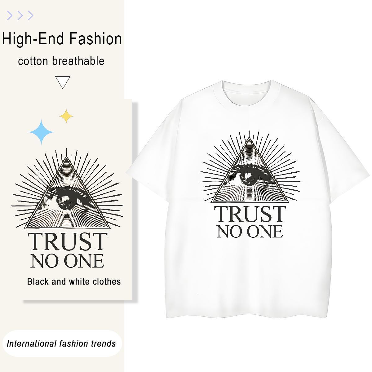 Stylist T shirt 230g 100% Cotton Breathable Short Sleeve Spring Summer eye of the devil Woman Tshirt Unisex Cartoon Print Clothings