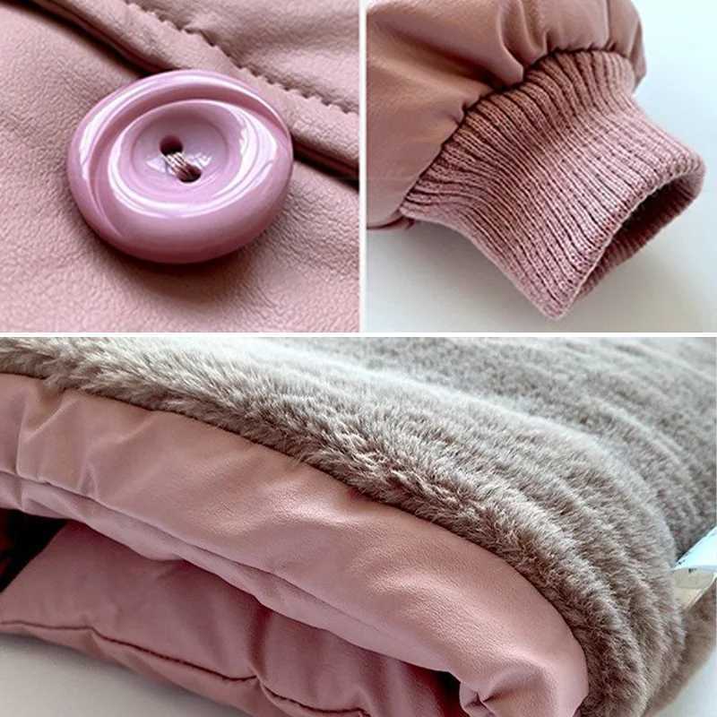 Girls Winter Jacket with Velvet Warm Coat Parkas Fashion Hooded Bear Childrens Jacket for Girls 5-12 Years M241018