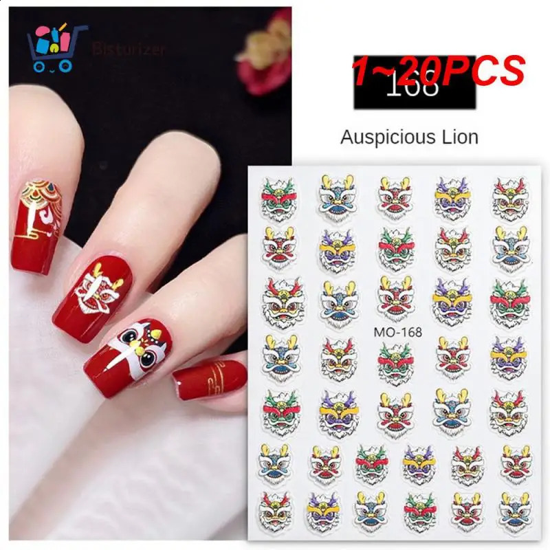 1~20PCS Cute Nail Art Sticker Bring Good Luck And Wealth Exquisite Year Celebration Nail Decoration Nail Stickers 241017
