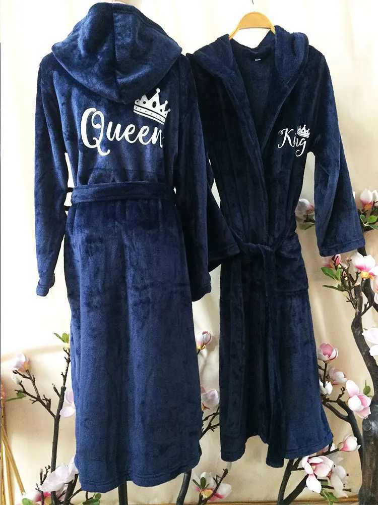 Personalization Hooded Bathrobe for Couples Custom Winter Hooded Bathrobes Wedding Husband Wife Gift Customized Bath Robes 2023XJ241018