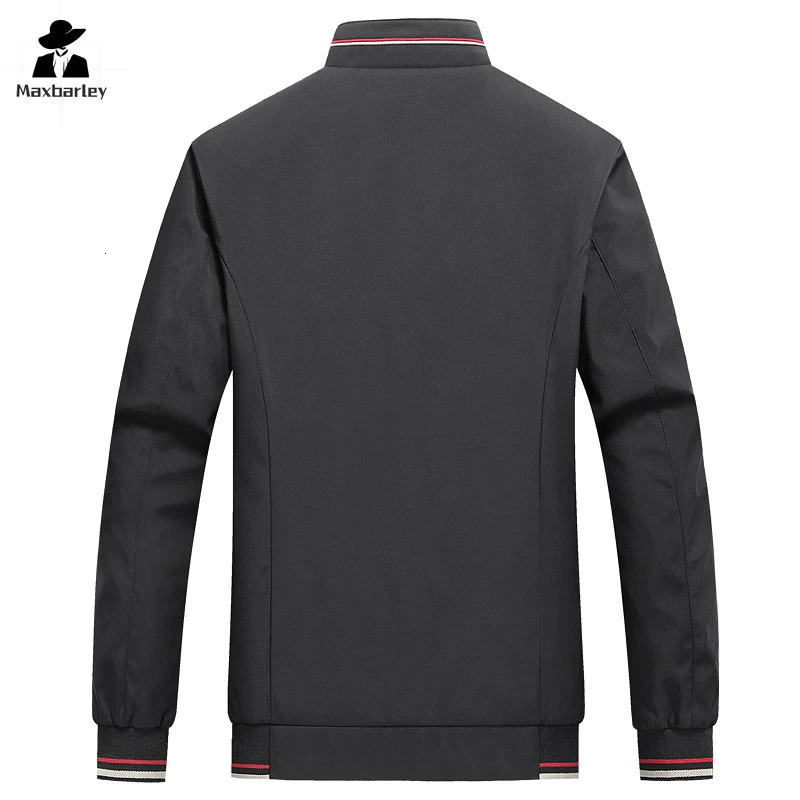 Autumn Jacket Mens Business Casual Stand Collar Windproof Korean Style Slimfit Middleaged Baseball Suit Coat 241018