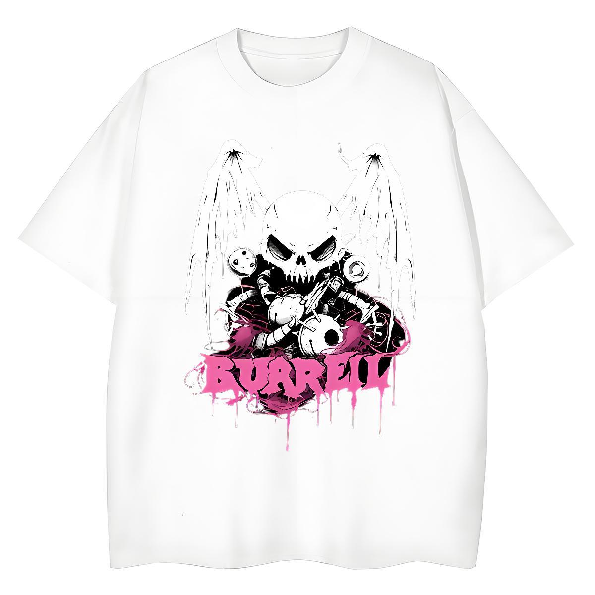 Fashion New T Shirts Women 230g Pure Cotton Crew Neck Street skull Unisex Tshirts Designer Custom Print Plus Size Tees
