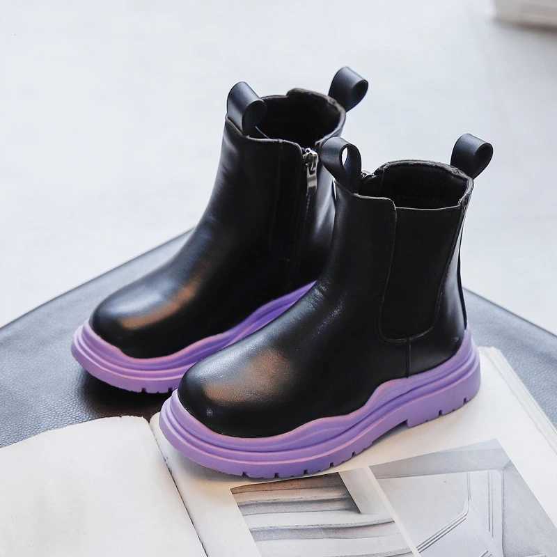 Boots Fashion Kids Shoes Baby Girls Boots Children Chelsea Boots Autumn Ankle Botas Botines Tn Girl Cool School Shoes 26-36 H241018