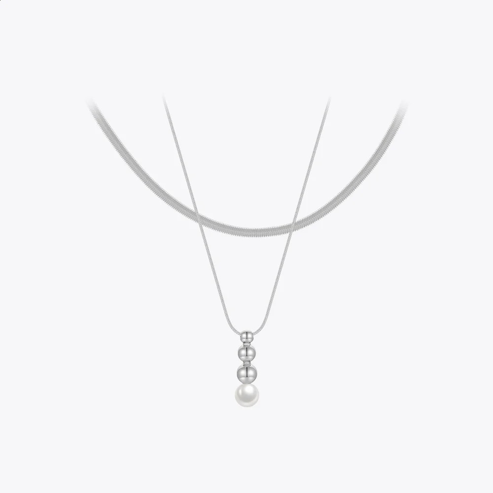ENFASHION Para MUJI Serpentine Chain Pendant Pearl Necklace Womens Jewelry Necklace 18K Plating Fashion Simple Party Gift P233395 241018