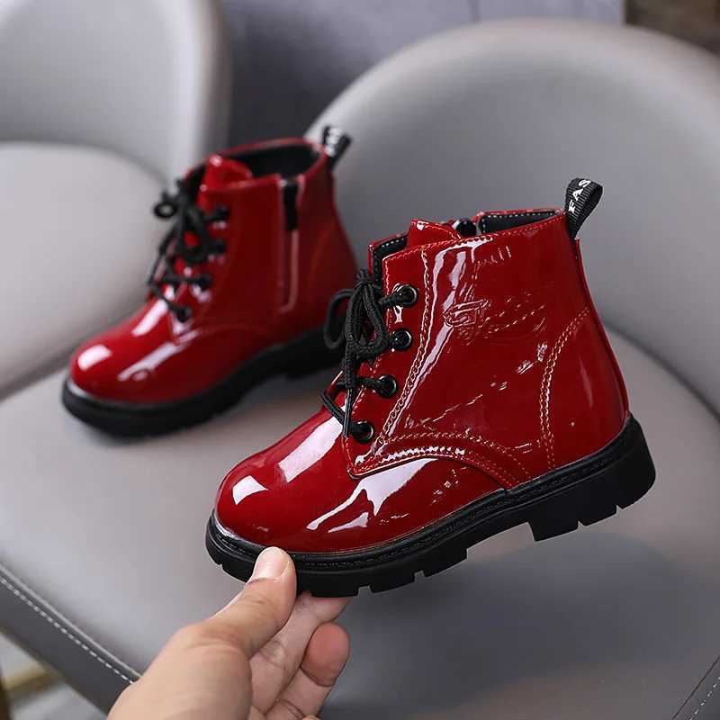 Boots Childrens trendy boots boys shoes autumn and winter leather childrens boots fashionable childrens boots warm winter boots childrens snow shoes H
