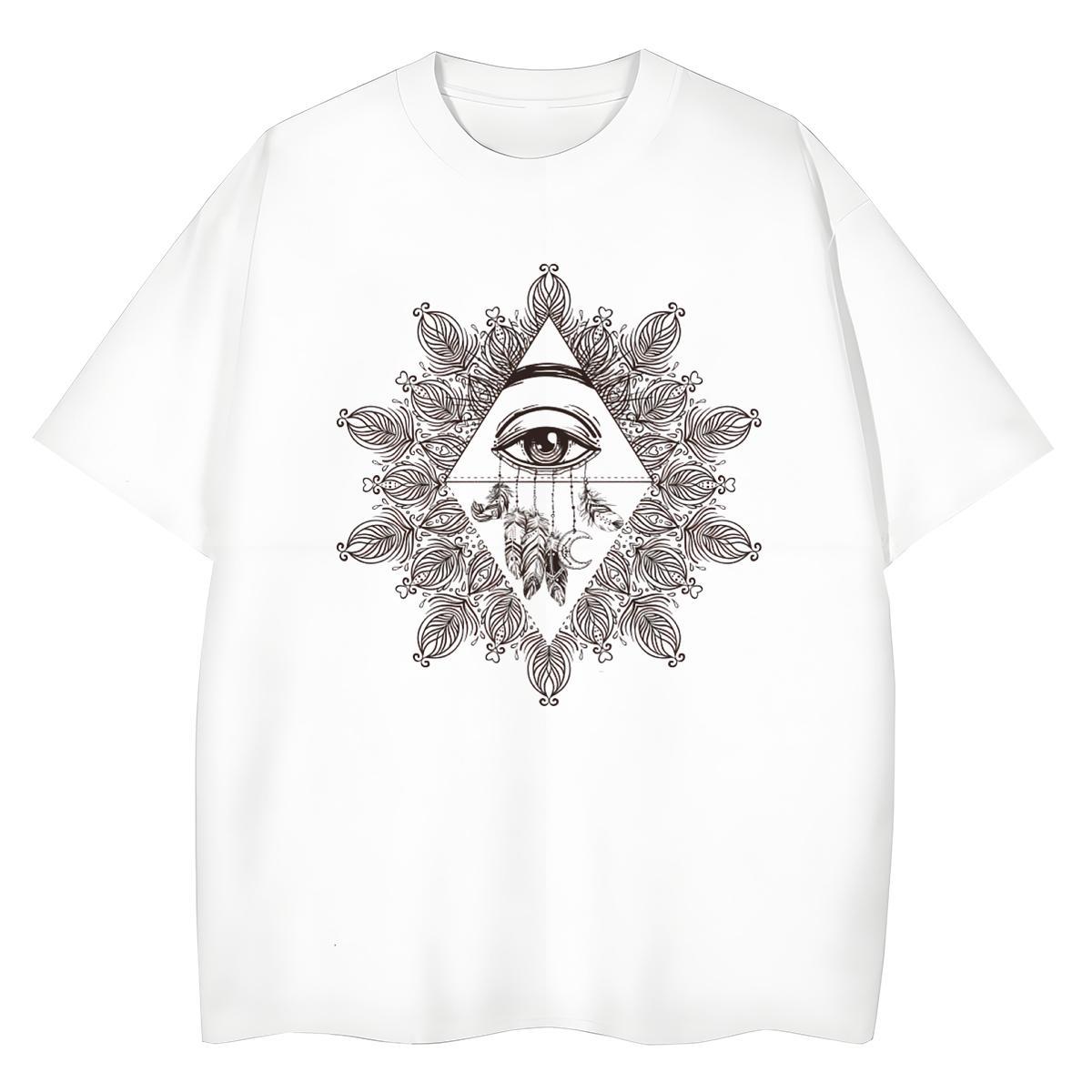 2024 Woman T Shirts 230g Pure Cotton Breathable Short Sleeve Daily Outfit eye of the devil Women Tees Lady DIY Anime Tops Tees