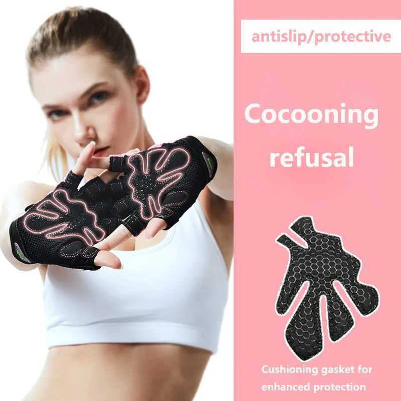 Fitn Gloves Pull Gym Gloves Sports Exercise Mens and Womens Half Finger Gloves Bicyc Non slip Breathable Wrist GlovesW241018