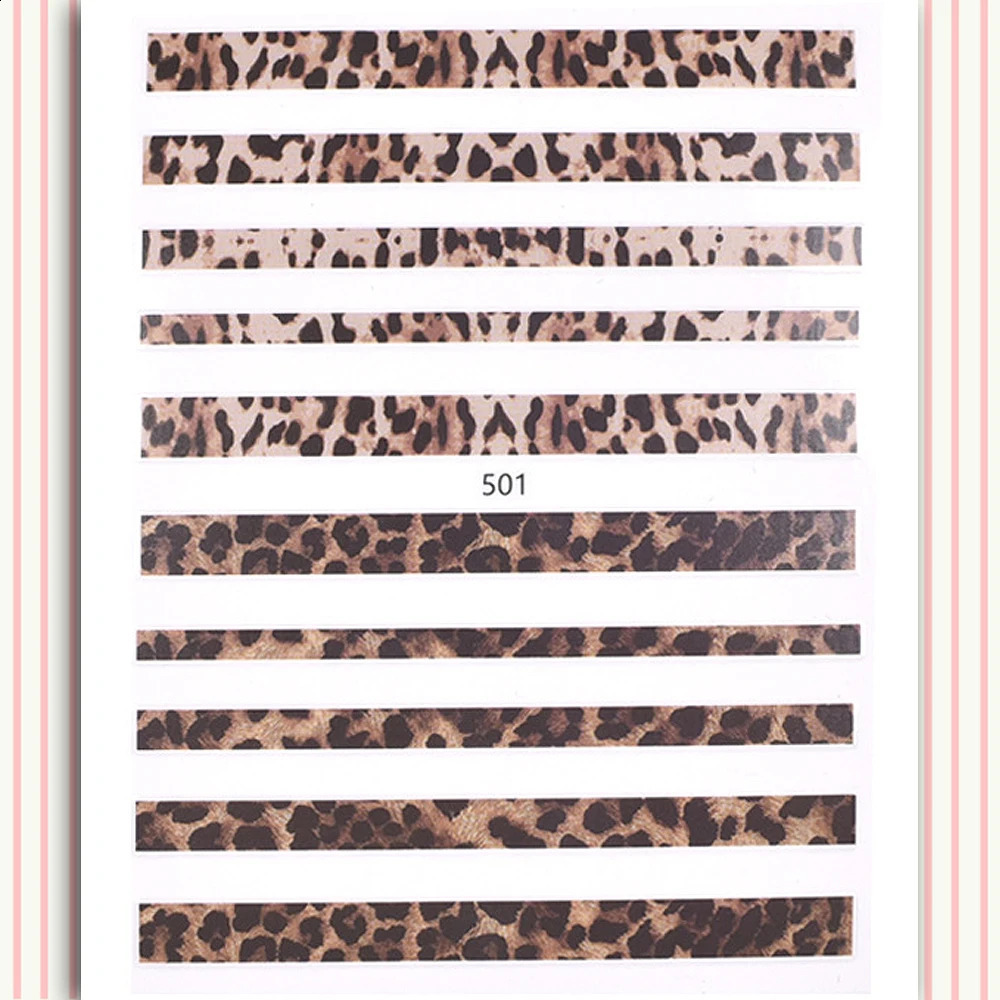 10PCS Animal Zebra Nail Art Sticker Cheetah Black And White Nail Art Decorative Decal 3D Adhesive Animal Fur Wolf Nail Slider 241017