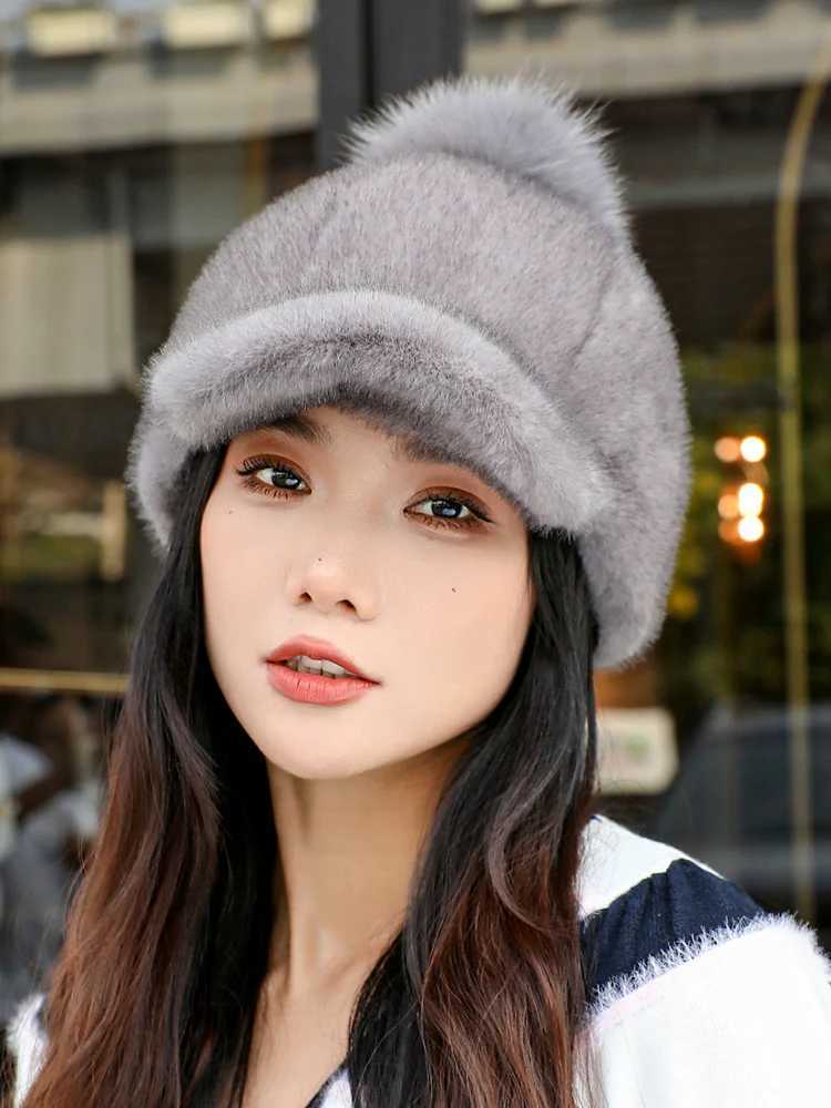 Ladies Casual Faux Fur Hat Autumn Winter Hats For Women Solid Baseball Cap Newsboy Cap Men Winter Beret Women Painter CapsX241018