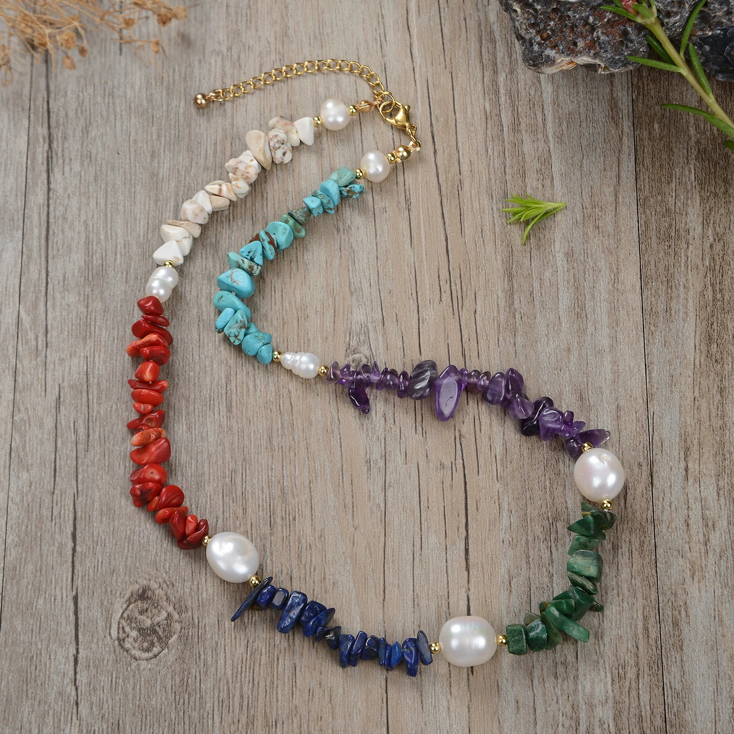 Baroque Pearl Chain Natural Stone Necklace Womens Necklace Wedding Punk Buckle Trap Suzu Necklace Jewelry 241018