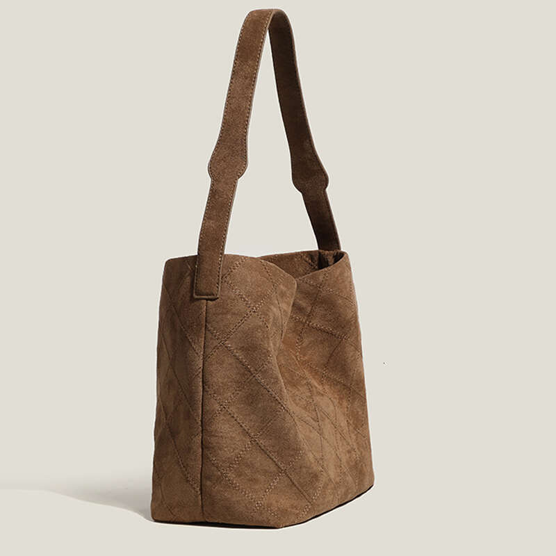 Faux Suede Bucket Composite Bags For Women Designer Handbags Purses 2024 New In Vintage Large Capacity Underarm Shoulder