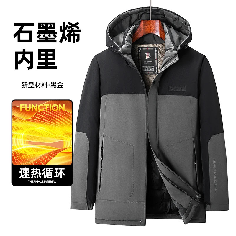 Long sleeved hoodie to keep warm in winter Parkas mens functional casual high-quality business jacket 241007