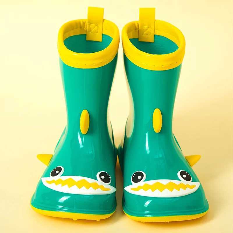 Boots Children Rainboots Cute Waterproof Baby Boys and Girls Non-slip Rainy Days Water Shoes 2023 Four Seasons Kids Versatile H241018