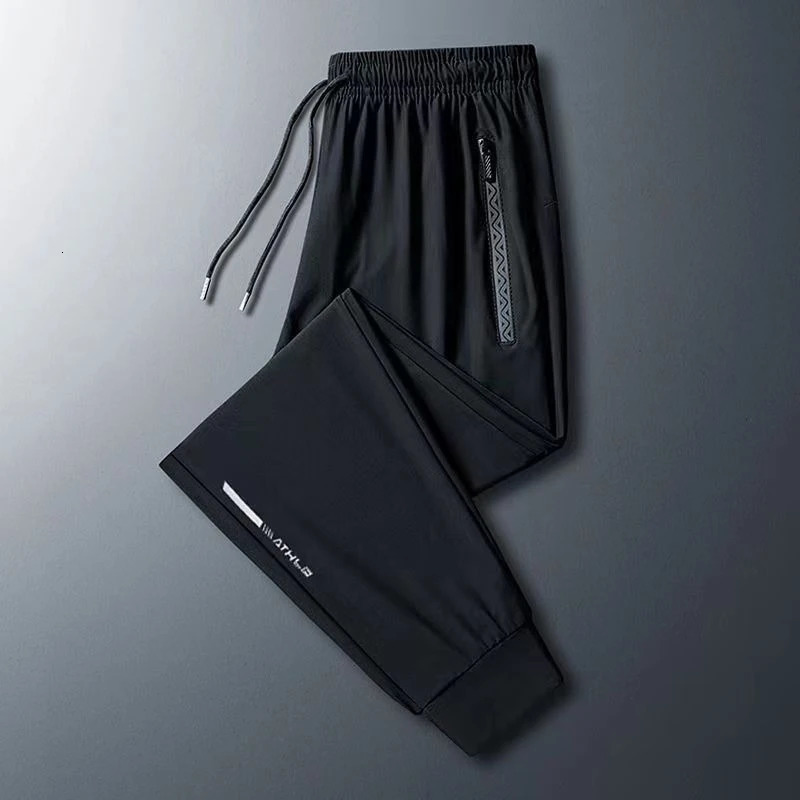Mens Versatile Stretch Quick Drying Pants Zipper Pocket ner Casual Trousers Breathable Outdoor Joggers Summer 241018
